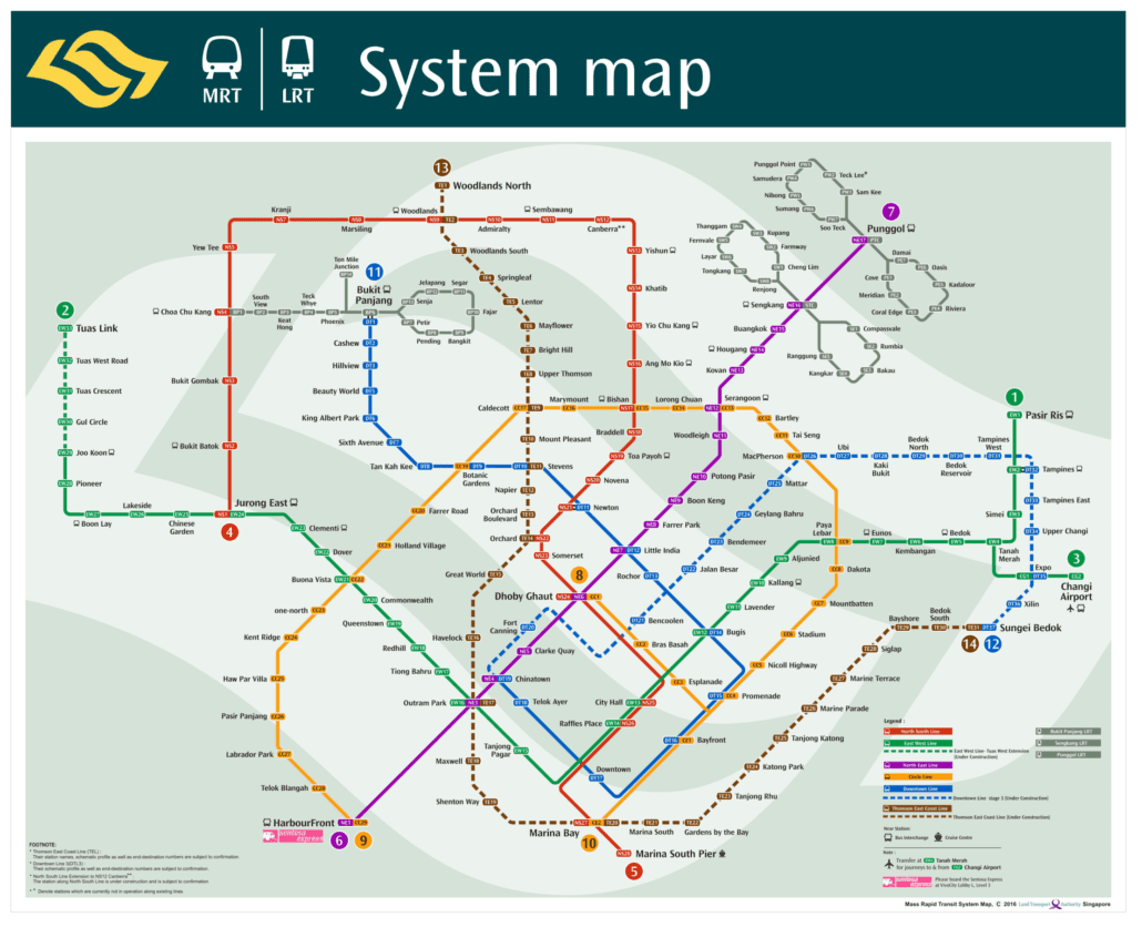 Singapore MRT Map (2016) 1 Singapore MRT Map (2016) | MRT Map (2016) | MRT Map
