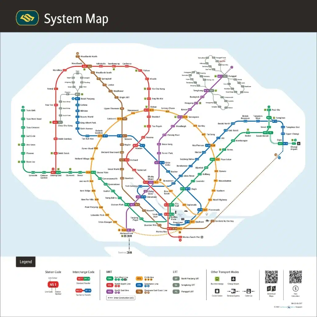 Singapore Mrt Map 2024 pdf Download | singapore mrt map pdf